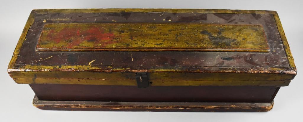 Antique Primitive Solid Wood Tool Chest - 4