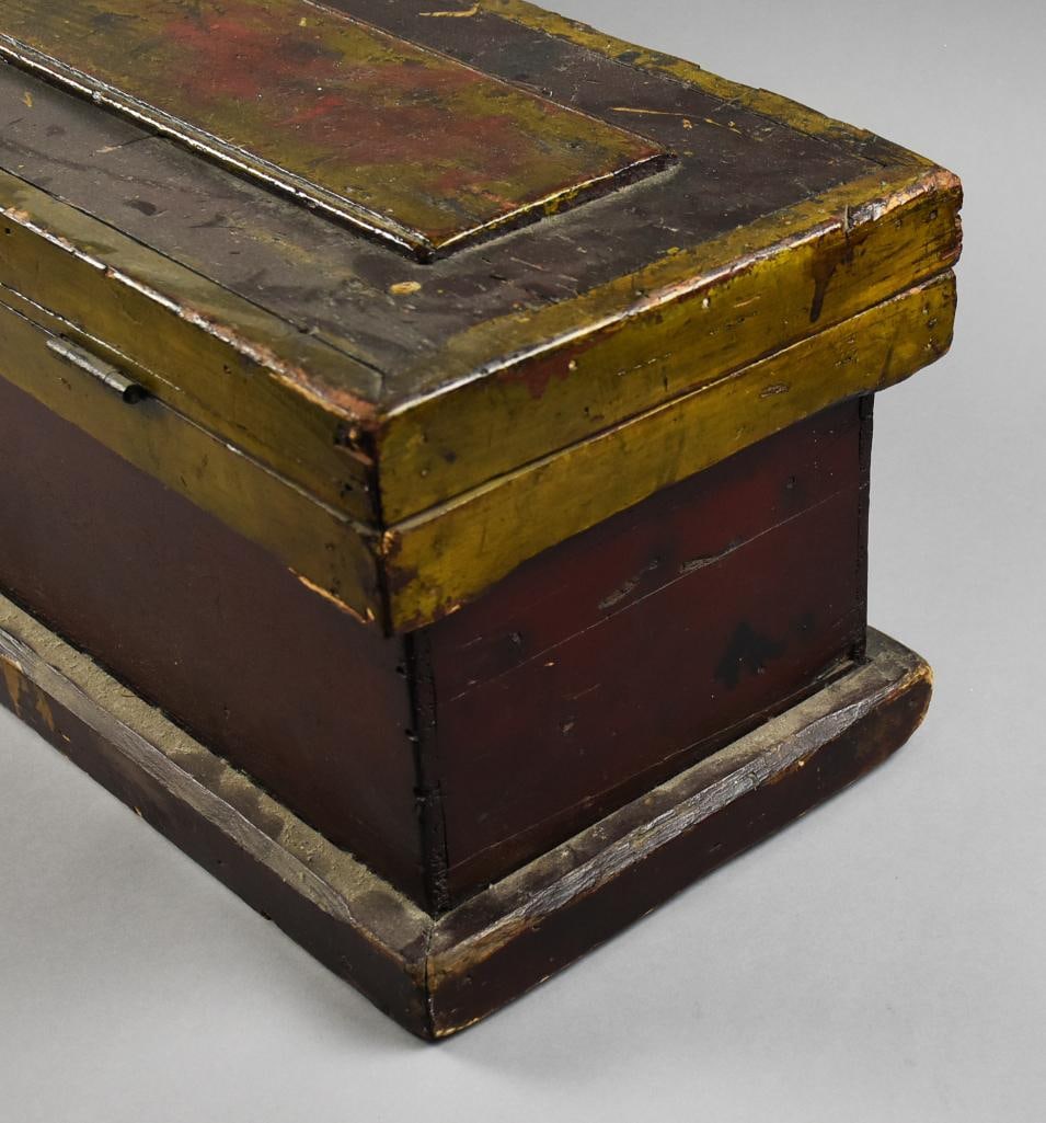 Antique Primitive Solid Wood Tool Chest - 7