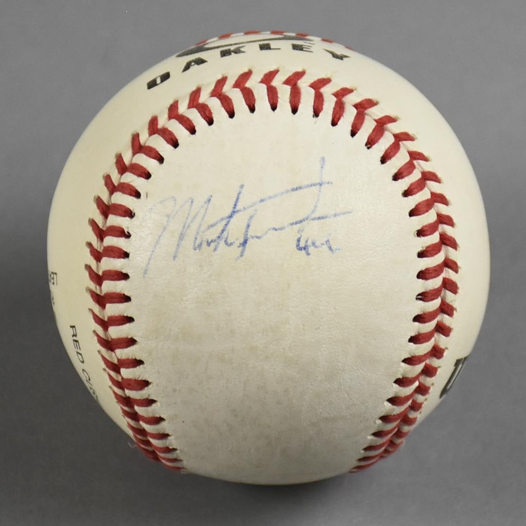 Mark Trumbo Anaheim Angels Signed Baseball Oakley: Great signed ball from Anaheim Angels player Mark Trumbo. Trumbo made his major league debut with the Angels in 2010. He is a two-time All-Star, Silver Slugger and led the league in home runs in