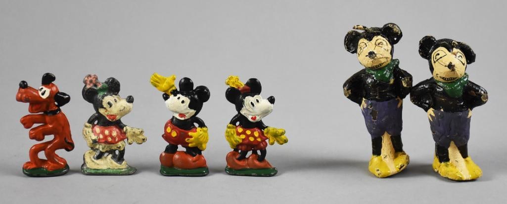 Vtg/Ant Mickey Mouse & Friends Lead Figures & Mickey Candles (1 of 7)