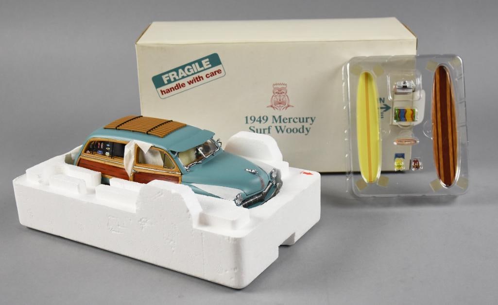Danbury Mint 1949 Mercury Surf Woody 1:24 Scale MIB NOS: Cool classic car from Danbury Mint. It is a 1949 Mercury Surf Woody and comes in all the original packaging. Single owner collection from the largest toy collector on the West Coast.