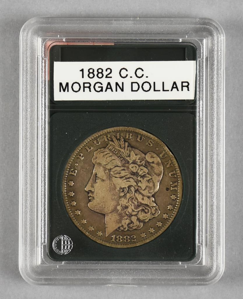 Key Date - 1882 Carson City Morgan Silver Dollar: Key date coin, 1882 Carson City mint Morgan silver dollar.