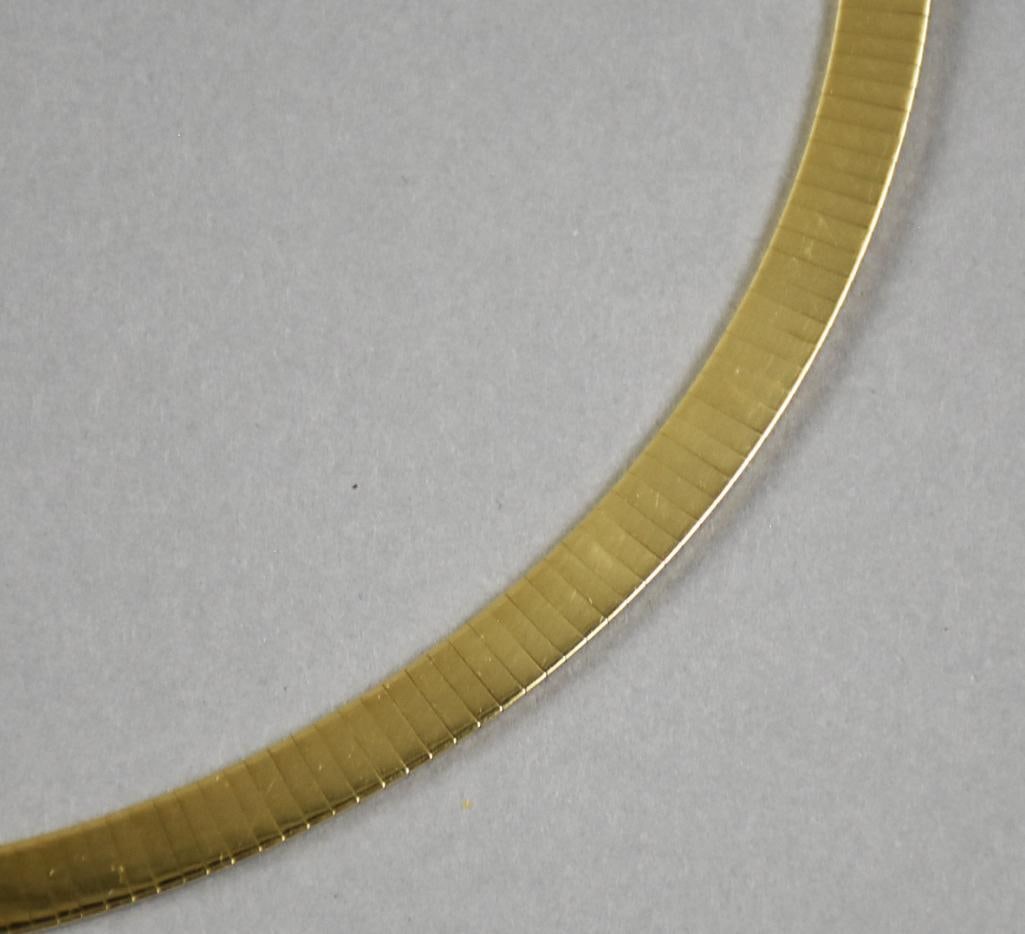Italian 14K Yellow Gold Omega Chain Necklace w/ Box - 4