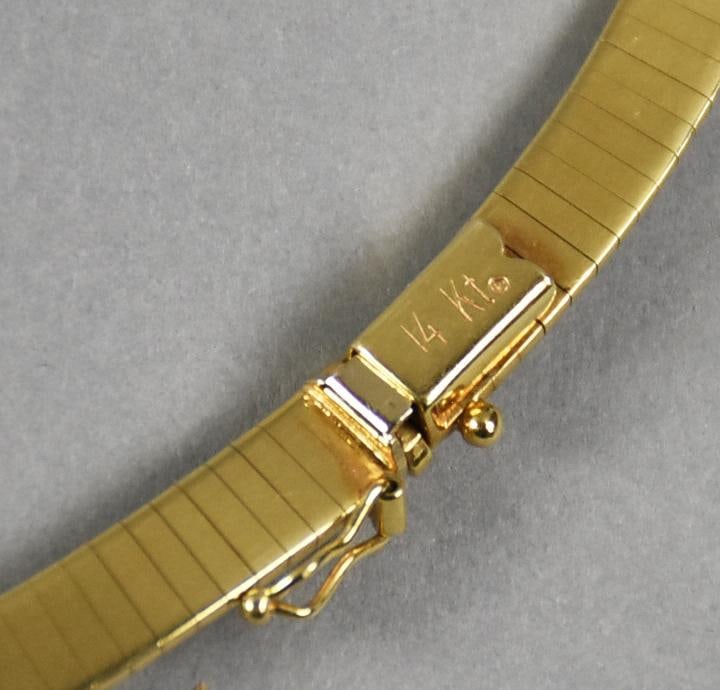 Italian 14K Yellow Gold Omega Chain Necklace w/ Box - 6