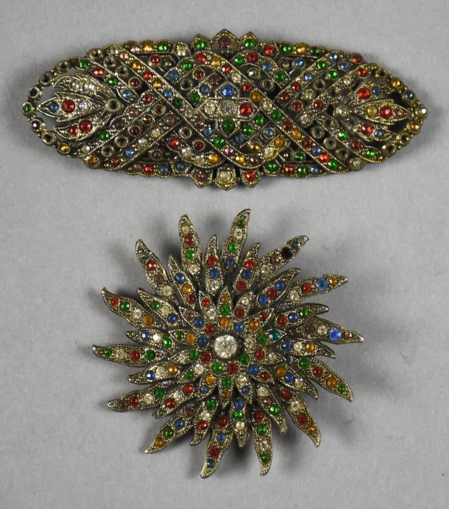 c1930 Art Deco Rhinestone Brooch Assortment - 4