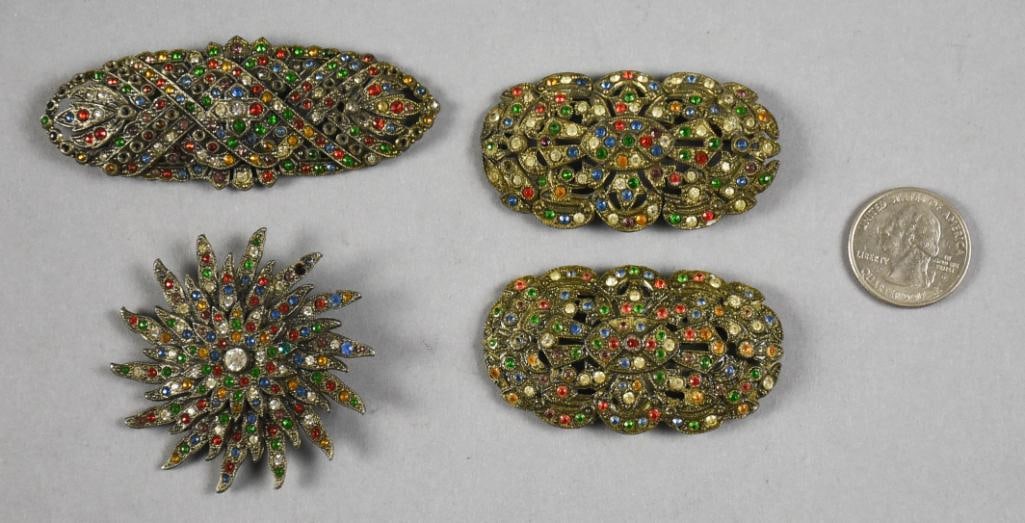 c1930 Art Deco Rhinestone Brooch Assortment - 5