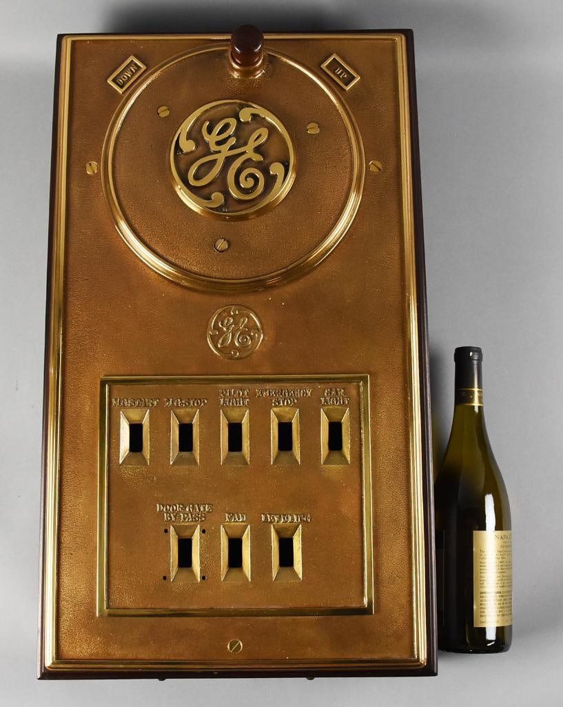 Antique Bronze General Electric Elevator Operator Panel - 10