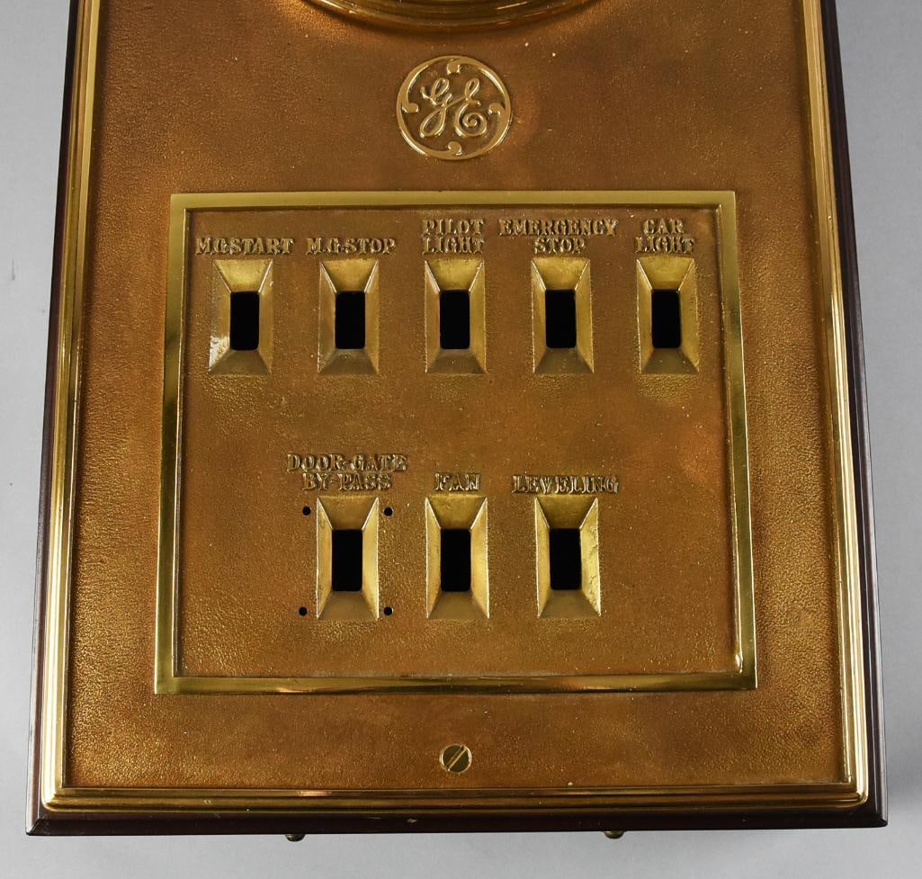 Antique Bronze General Electric Elevator Operator Panel - 2