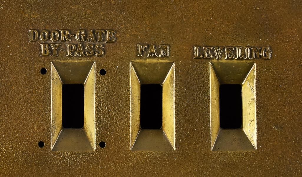 Antique Bronze General Electric Elevator Operator Panel - 8