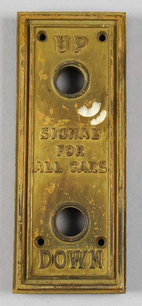 c1930 Art Deco Otis Up Down Cast Bronze Elevator Plate (1 of 5)