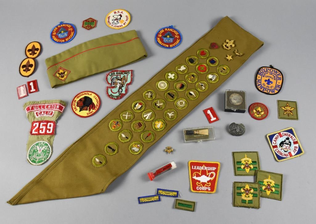 Huge Vintage Boy Scouts of America Over Achiever Lot: I call it an over achiever lot because look at all those patches! This lot is for this vintage Boy Scouts of America collection. It appears they were all from a Fullerton and Los Ranchos California