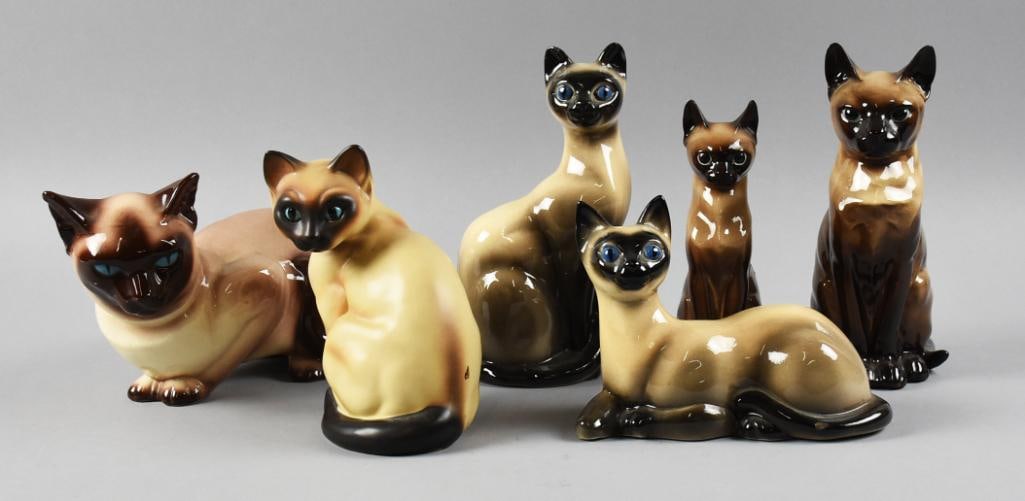 Vtg Ceramic Siamese Cat Figures, Napco, Hagen Renaker PLUS (1 of 13)