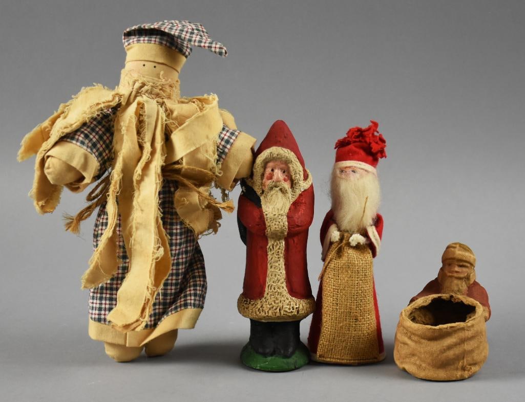 Vintage Santa Clause Figures & Candy Container (1 of 7)