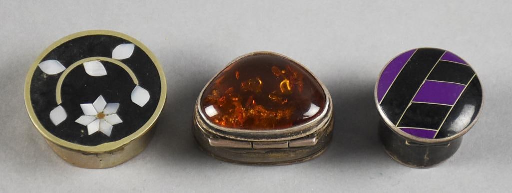 Sterling Boxes, Amber, Mexican SIlver - 3