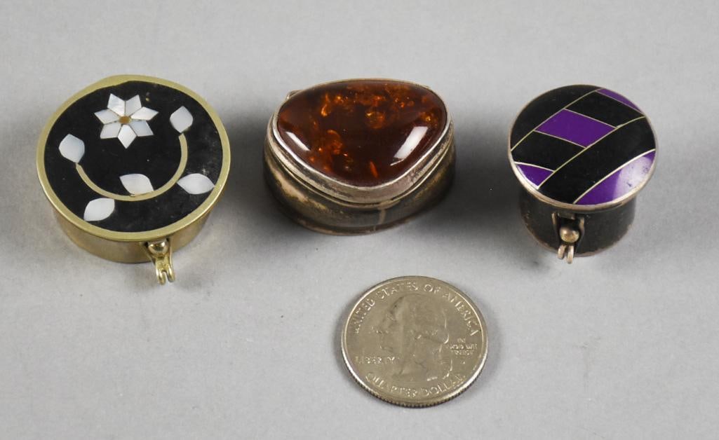 Sterling Boxes, Amber, Mexican SIlver - 5