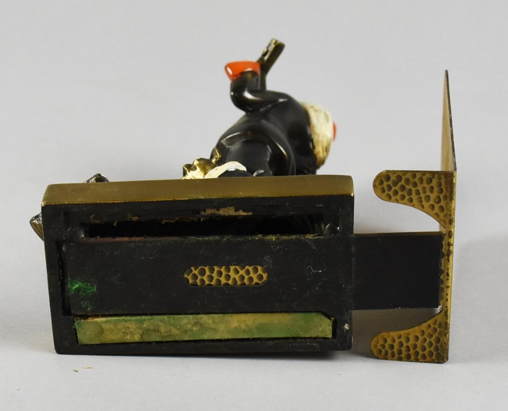 c1925 Austrian Cold Painted Bronze Minstrel Bookend - 5