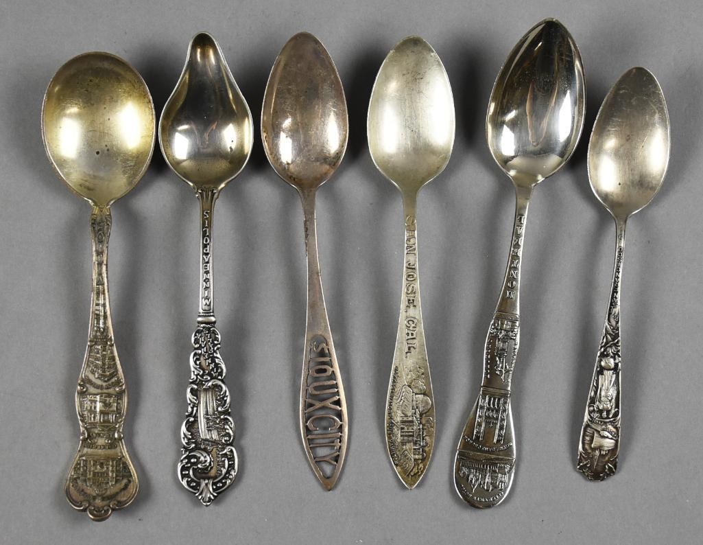 Antique Sterling Silver Souvenir Spoon Assortment (1 of 8)