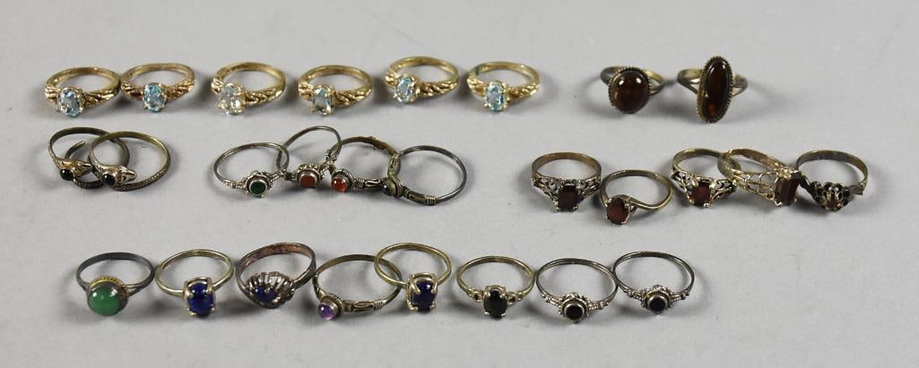 Vintage Sterling Silver and Gemstone Ring Collection (1 of 6)