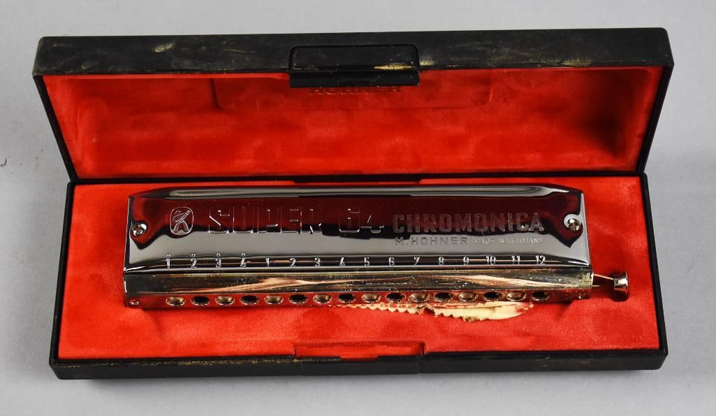 Vintage Hohner Super 64 Chromonica Harmonica in Box (1 of 4)