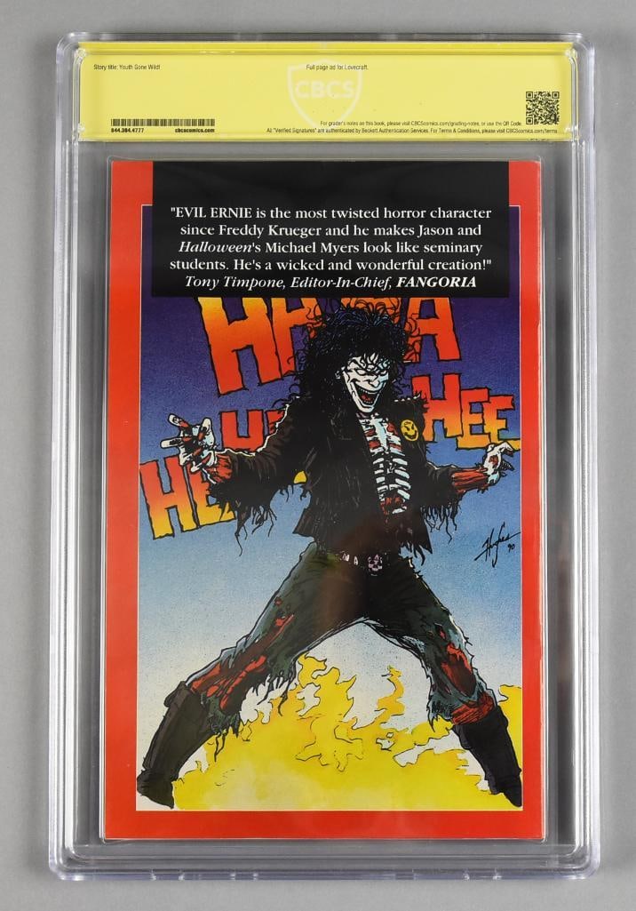 SIGNED Brian Pulido Evil Ernie #1 Comic, CBCS 7.5 - 2