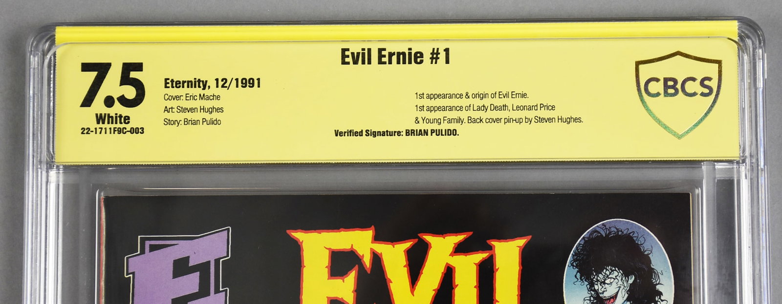 SIGNED Brian Pulido Evil Ernie #1 Comic, CBCS 7.5 - 4