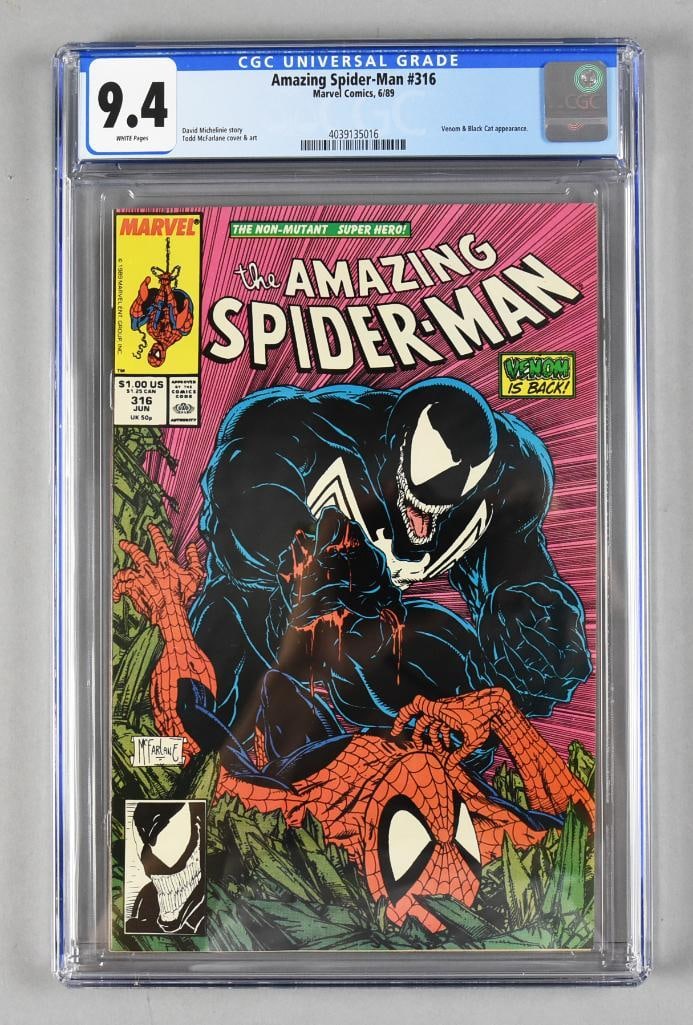 Amazing Spider-Man #316 - 1989 - CGC Graded 9.4: Lot is for the June 1989 Amazing Spider-man #316. CGC Universal Grade 9.4.