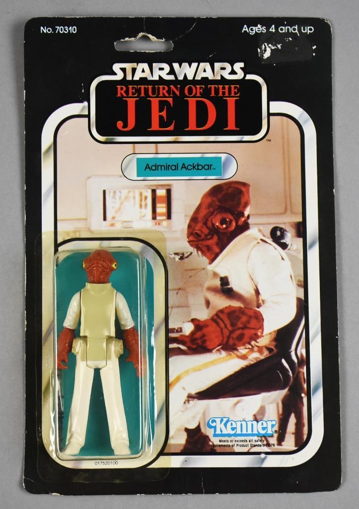 UNPUNCHED Star Wars Admiral Ackbar 1983 65B MOC: Lot is a 1983 Star Wars Return of the Jedi Admiral Ackbar from Kenner. It is a 65B card back.