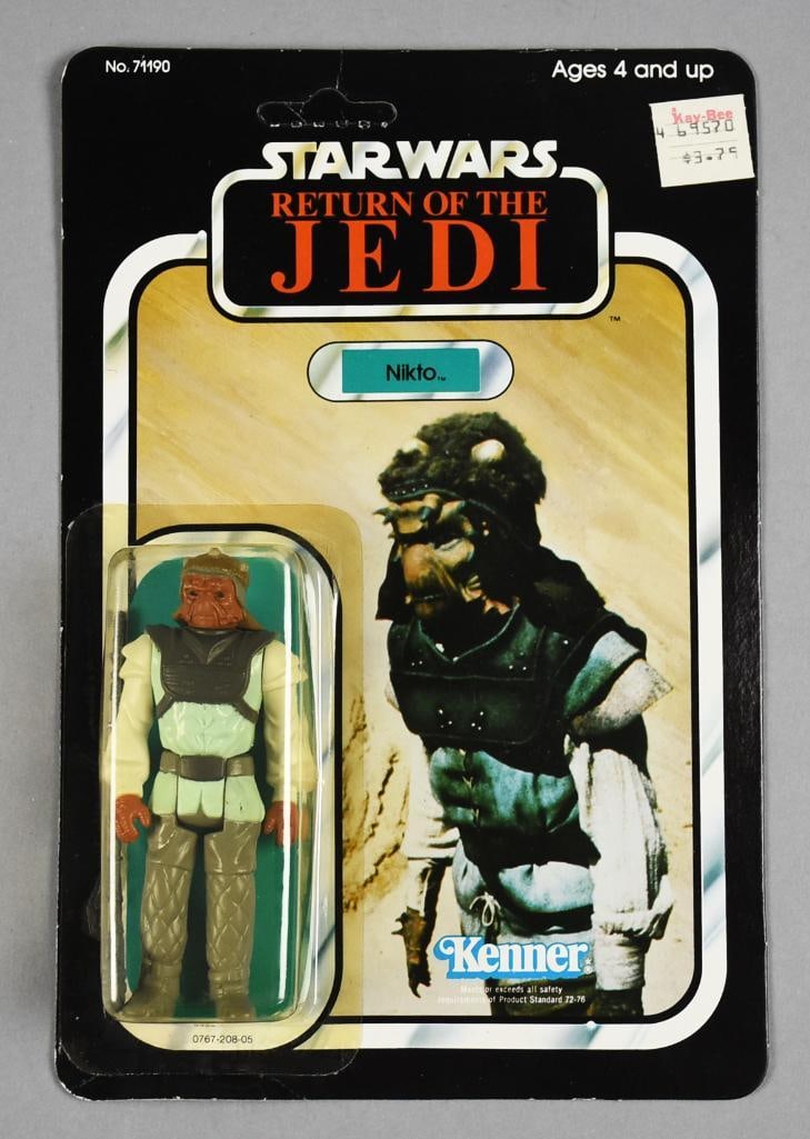 UNPUNCHED Star Wars Nikto 1983 ROTJ 77A: UNPUNCHED This is a 1983 Star Wars Nikto Return of the Jedi action figure. It is a 77A card back