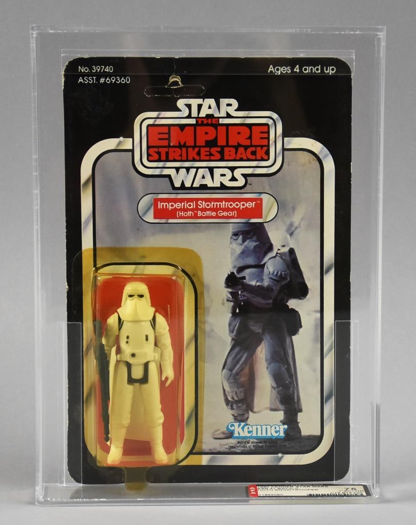 1980 Kenner Star Wars Snowtrooper 41C Back AFA 75 Y-EX+NM: Lot is for a graded 1980 Star Wars Hoth Snowtrooper from Kenner, card is a 41C back. It has been graded by Action Figure Authority - AFA.