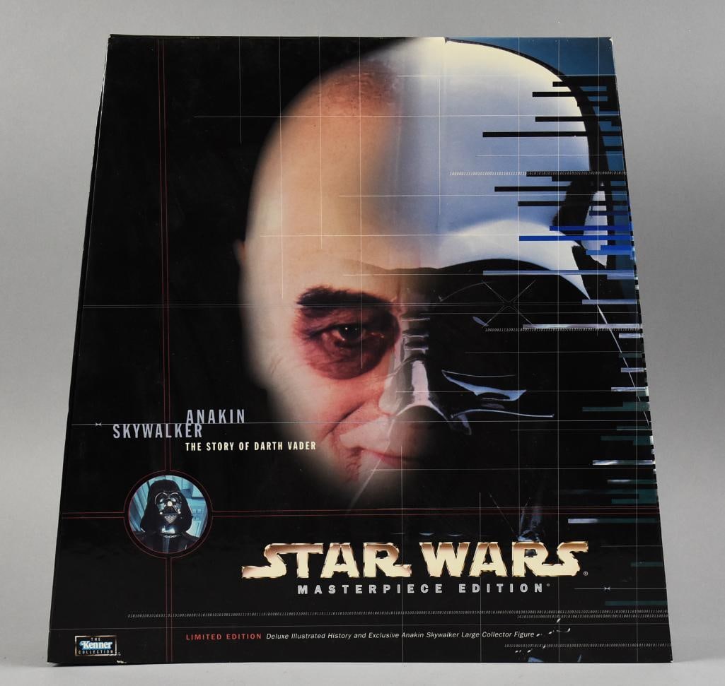 1998 Kenner Star Wars Anakin Skywalker Masterpiece Edition: Cool 1998 Star Wars Masterpiece Edition featuring Anakin Skywalker. Anakin stands approx. 12" tall, the box includes "The Story of Darth Vader". Comes in all the original packaging.