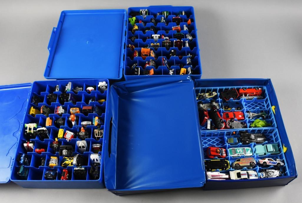 (5) Hot Wheels Carrying Cases, Mostly Full, Unchecked - 3