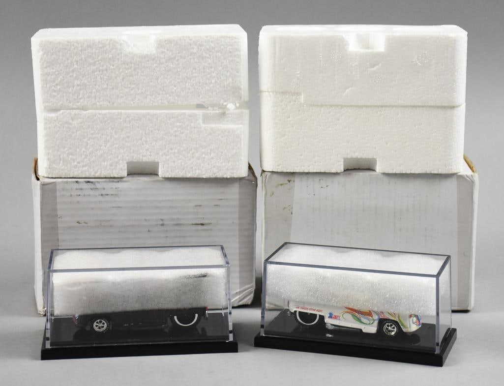 Liberty Promotions, Hot Wheels Drag Buses Ltd Ed MIB-NOS: Cool pair of Liberty Promotions Drag Buses from Hot Wheels. Includes 2010 Liberty Loyalist No. 192/604 and Brazil Bus - 2013 No. 770/1300. Single owner collection from the largest toy collector on
