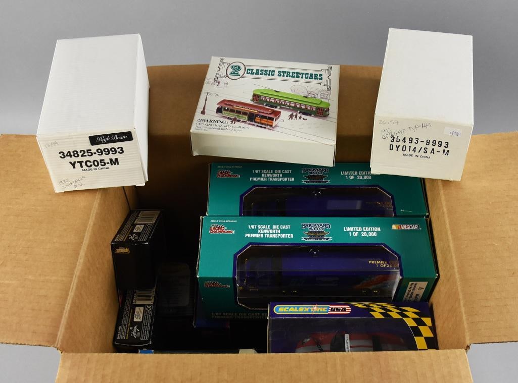 (18) Scalextric, Racing Champs & More Diecast Assortment NOS: Lot is for a nice collection of diecasts from Racing Champions, Matchbox and more. Single owner collection from the largest toy collector on the West Coast.