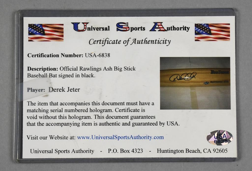 Derek Jeter Signed Professional Model Baseball Bat w/ COA - 3
