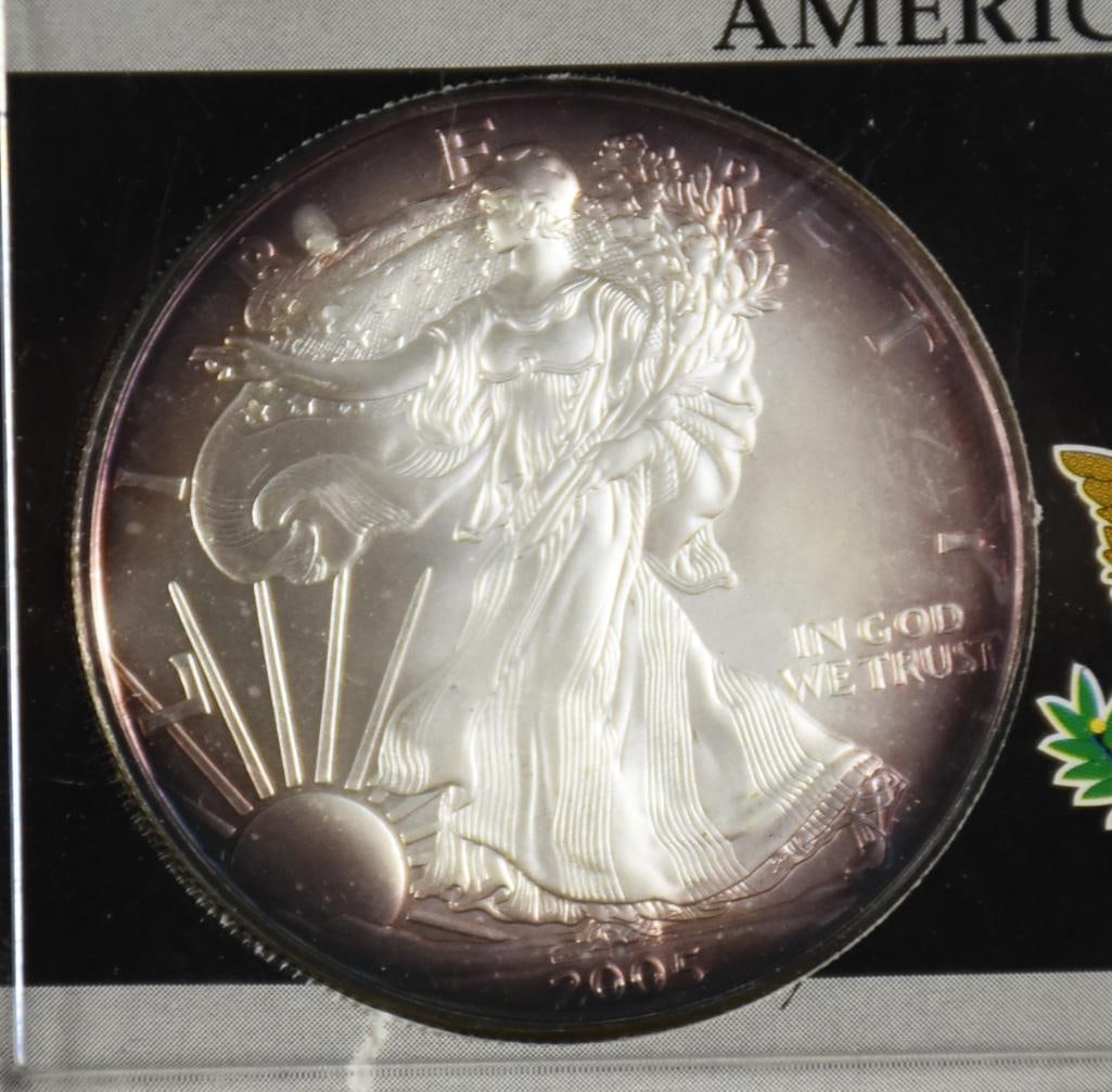 Pair American Eagles, One Oz Fine Silver - 3