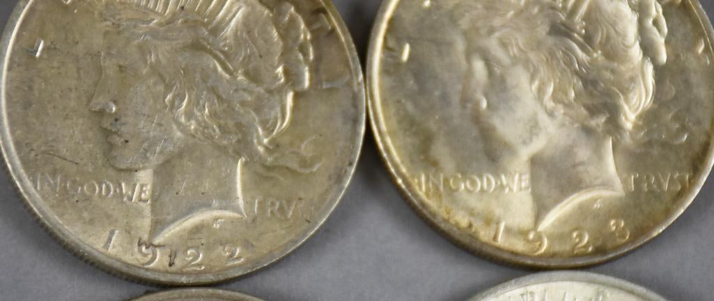 1922-1924 US Peace Silver Dollars - 3