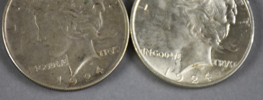 1922-1924 US Peace Silver Dollars - 4