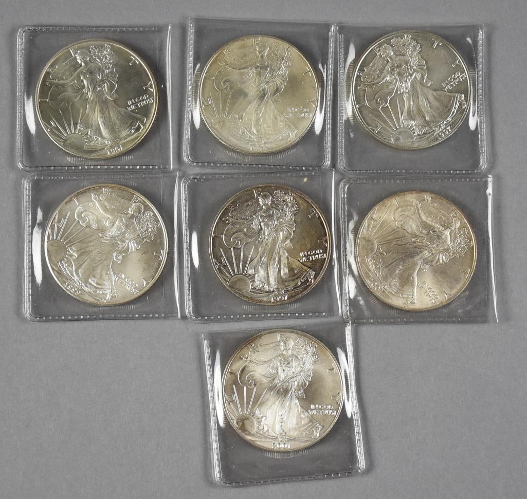 (7) 1990s-2000s Silver Eagles - Uncirculated (1 of 4)