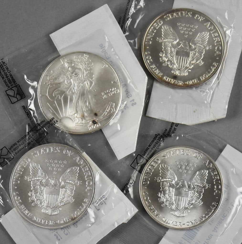 1999-2001 Silver American Eagles, Uncirculated - 2