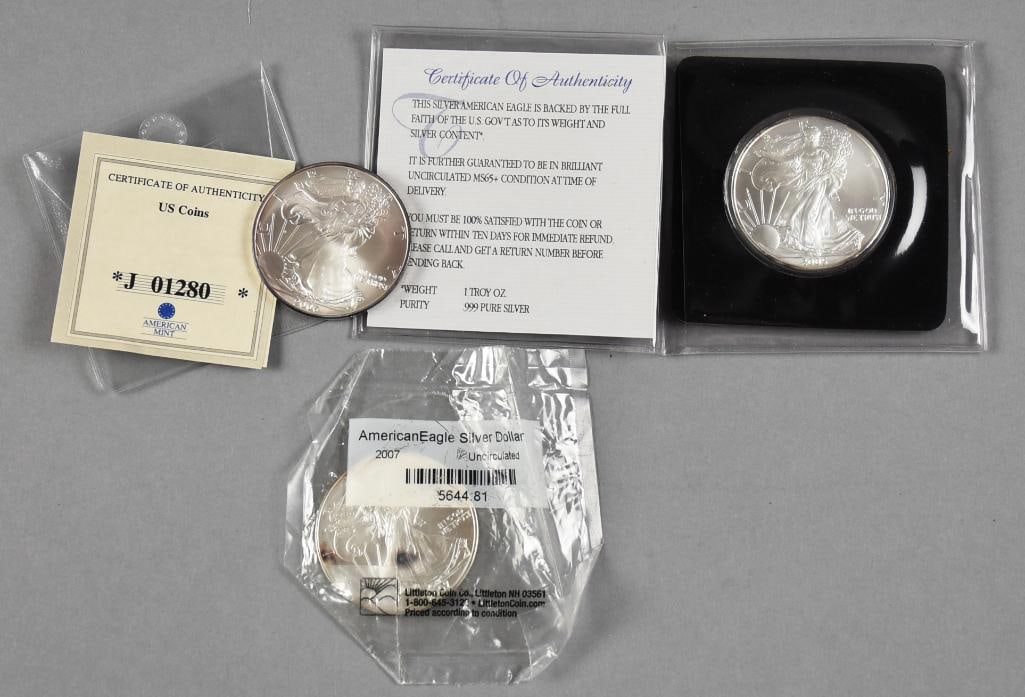 2005-2007 American Silver Eagles - Uncirculated (1 of 5)