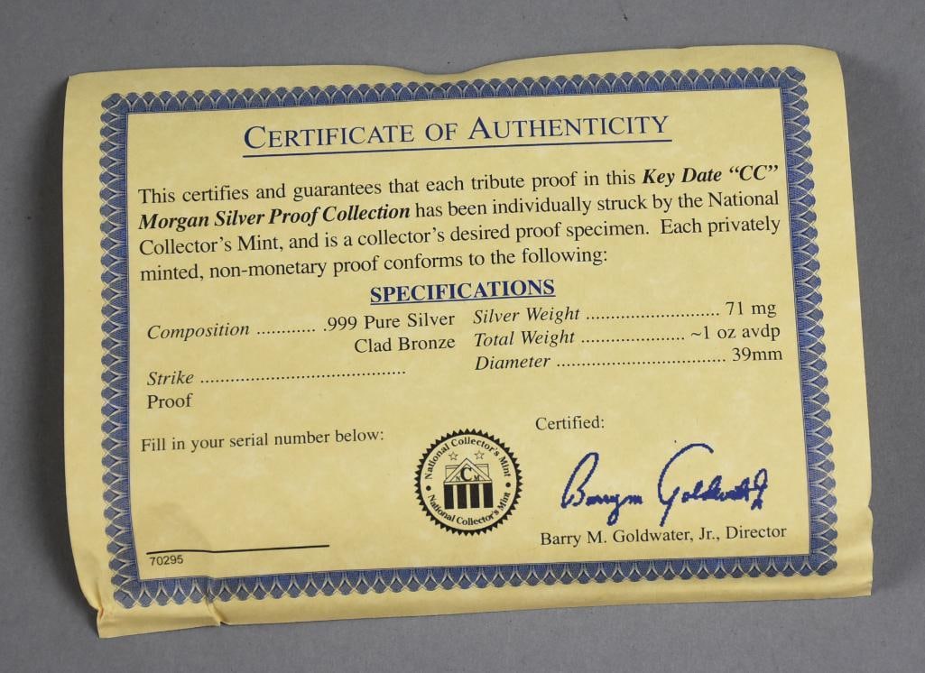 Morgan Tribute Proof Collection with Key Dates in Presentation Case - 4