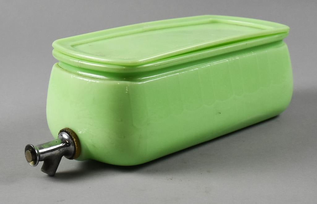 c1930 McKee Jadeite Refrigerator Water Dispenser, SCARCE (1 of 8)