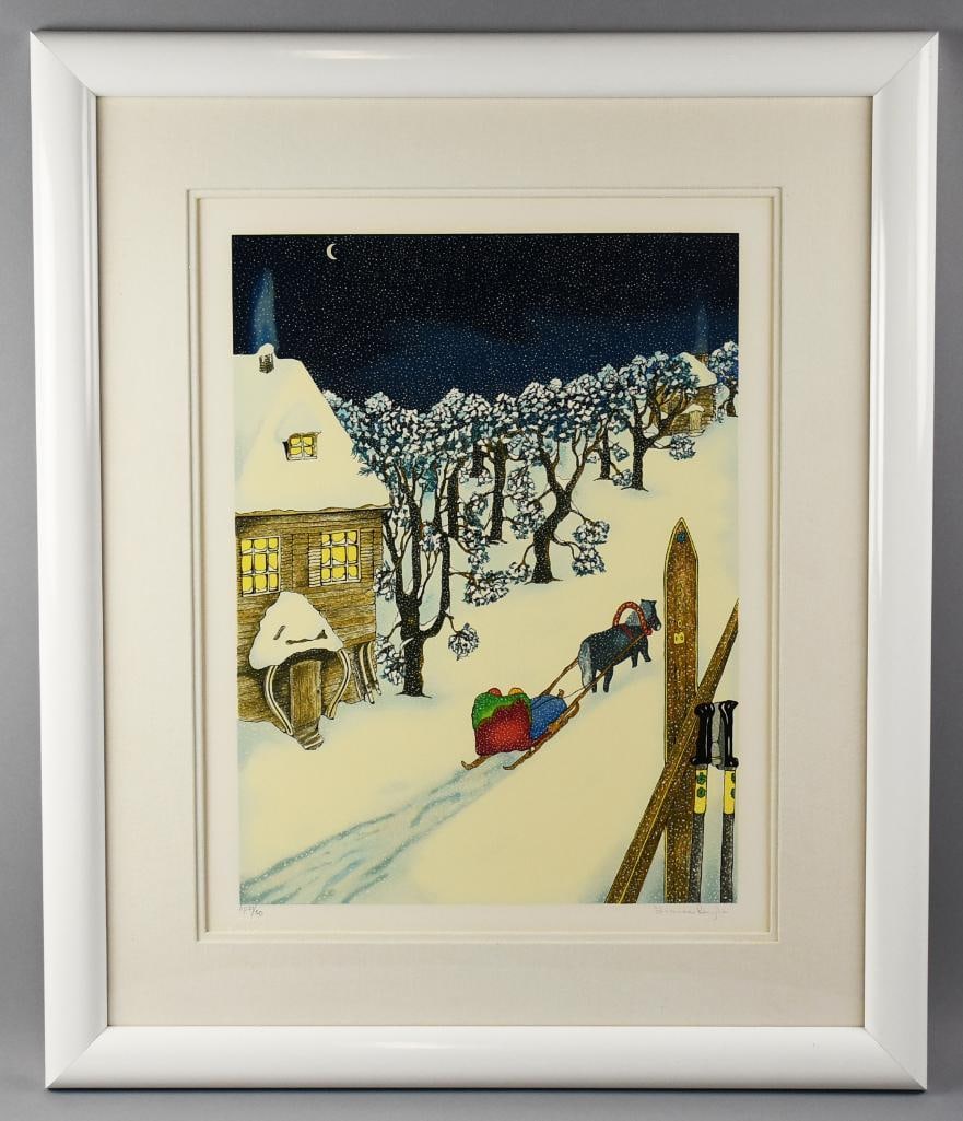Linnea Pergola (b1953) A Winter's Night AP 21/50 Serigraph (1 of 7)