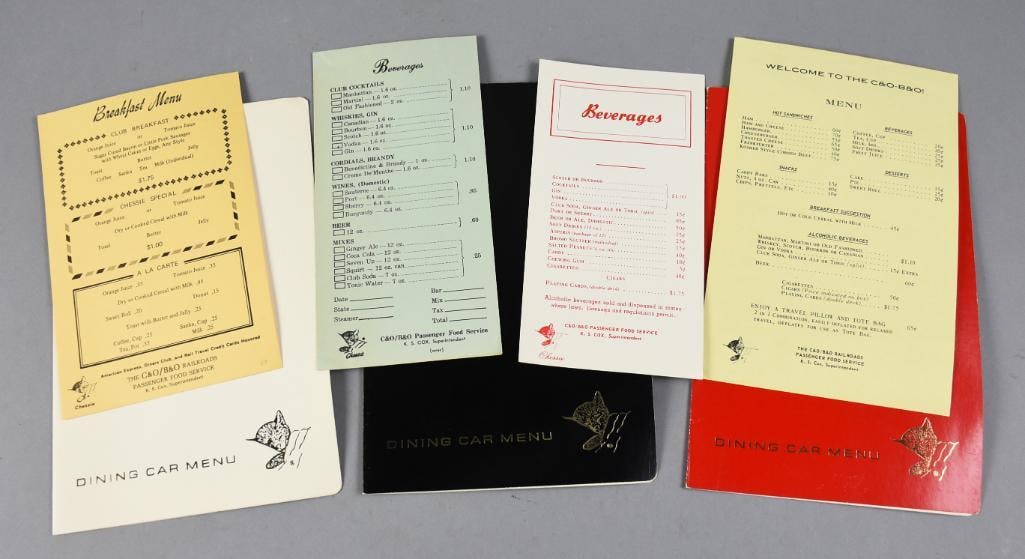 Vintage Chesapeake Ohio Dining Car Menus & Inserts (1 of 3)