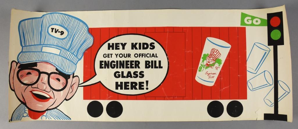 Engineer Bill Red Light, Green Light Glass Advertisement (1 of 3)