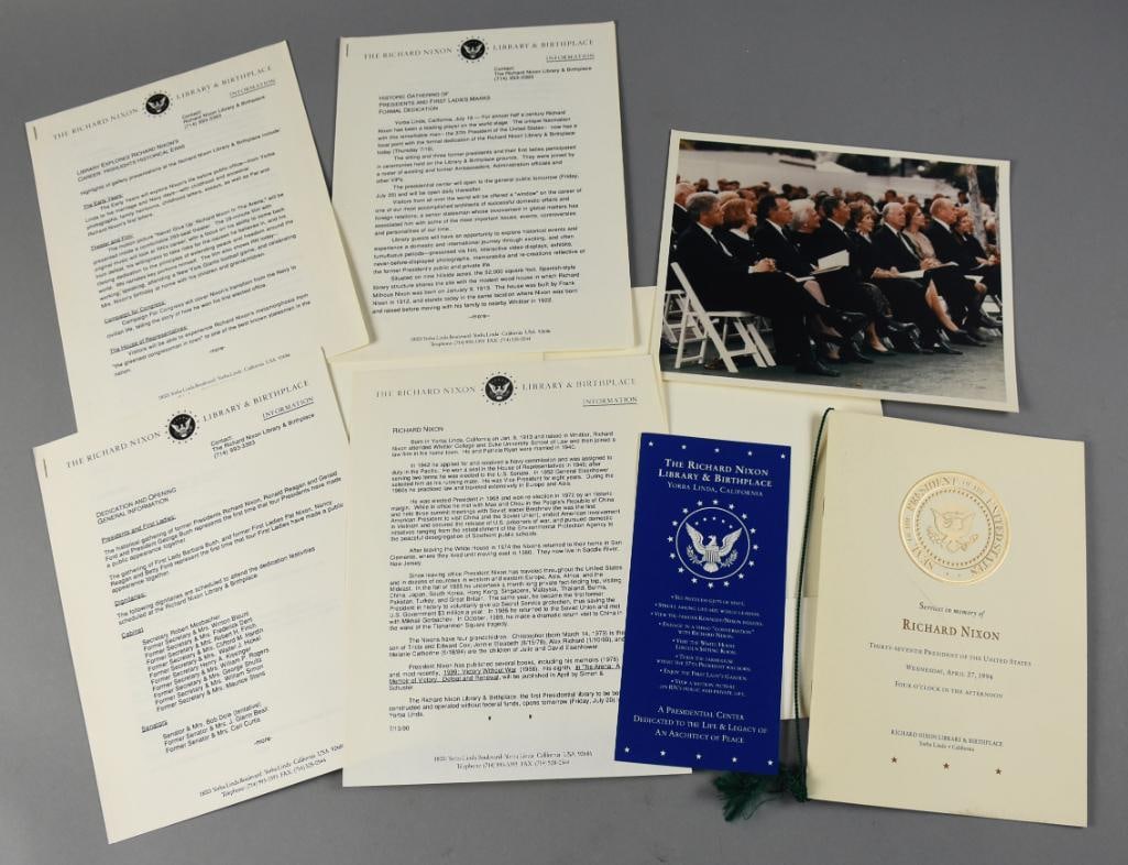 1994 Richard Nixon Memorial Service Program, Library Info (1 of 8)
