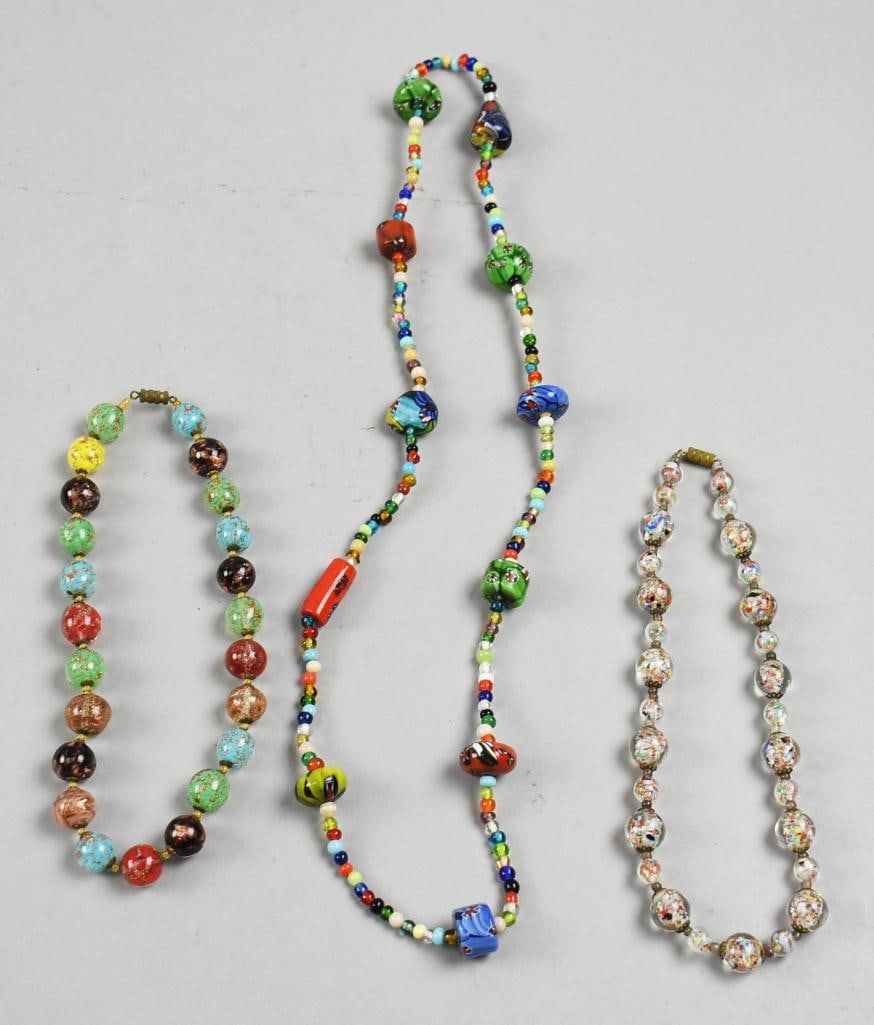 (3) Vintage Italian Bead Necklace and Chokers (1 of 5)