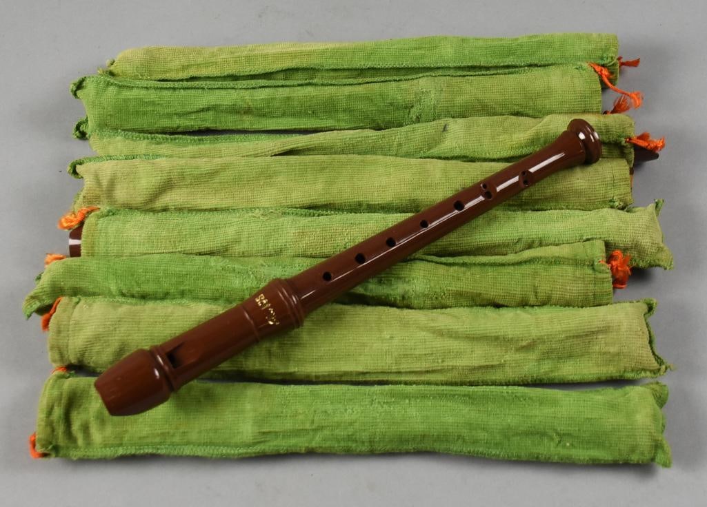 Vintage Aulos Plastic Recorders, Original Cloth Sheaths NOS (1 of 4)