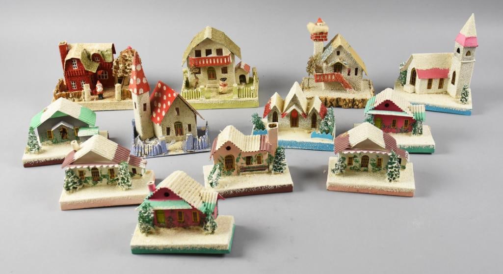 Vintage Japanese Cardboard Putz Christmas Village (1 of 7)