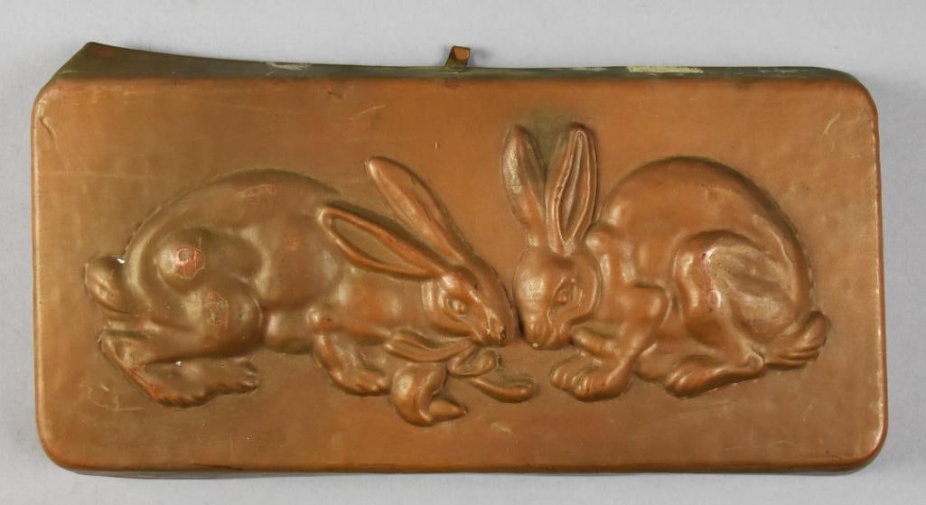 Vintage Birth Gramm Copper & Tin Bunny Mold (1 of 2)